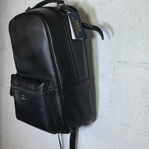 Polo Ralph Lauren Men's Smooth Leather Backpack black $348 - Picture 2 of 15
